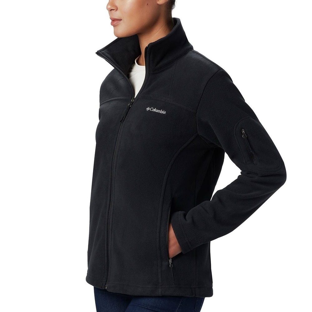 Columbia Women's 2X Fast Trek II Fleece Jacket Full Zip Black‎ Outdoor High Neck